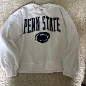 Pressbox White Crewneck Sweater with Penn State Design